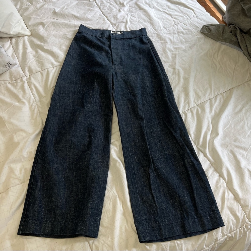 (ON HOLD) OZMA of California raw denim wide leg pants